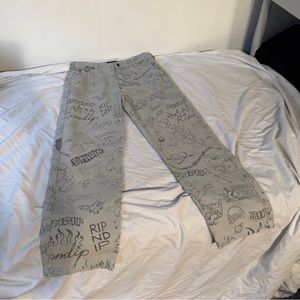 Ripndip Light Grey graphic skate pants 32 waist